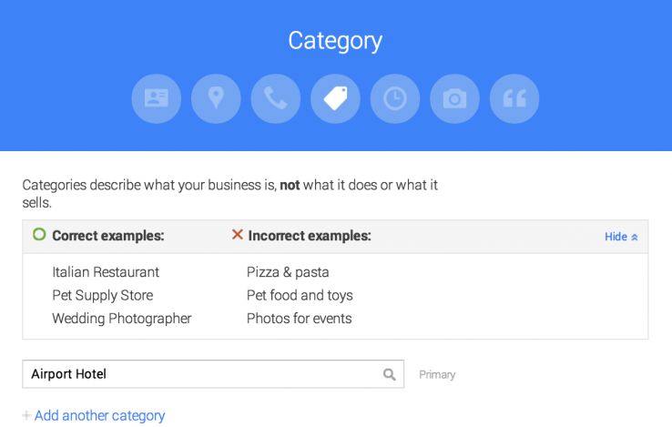 check category Google My Business
